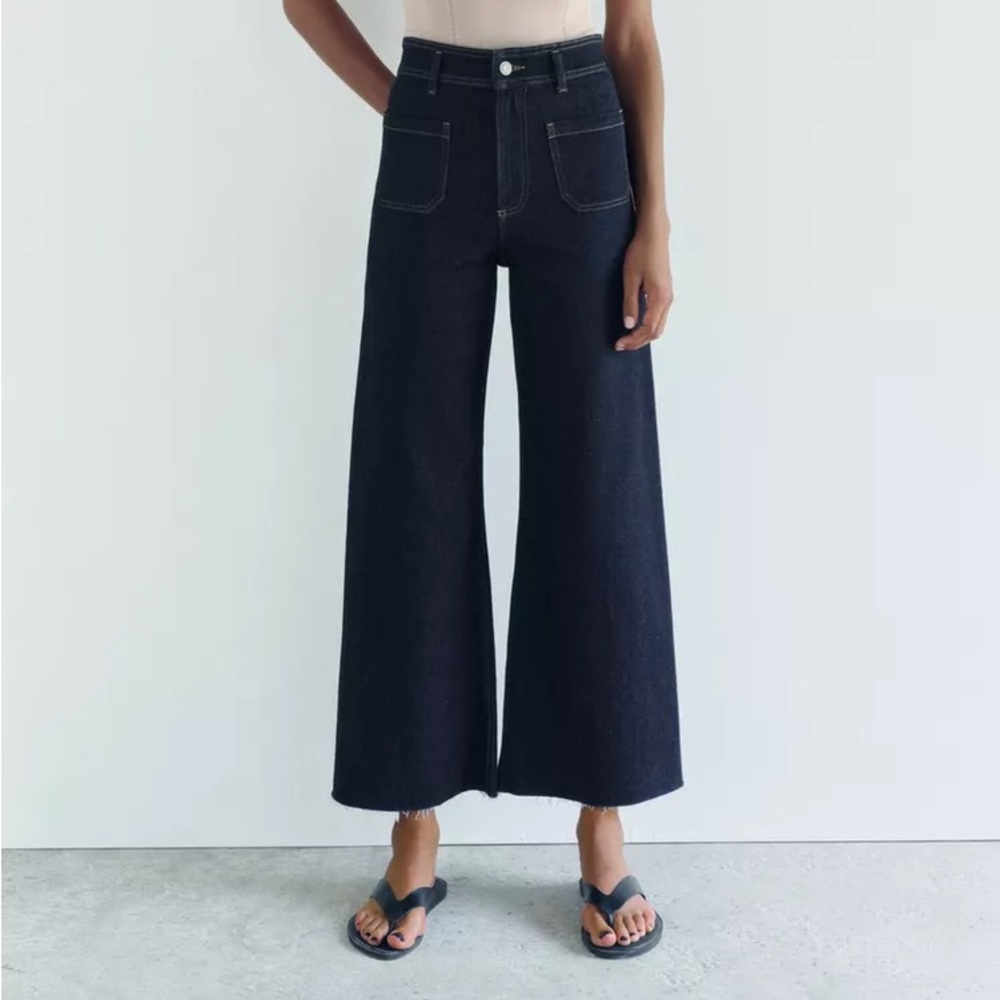 Zara Marine Straight Wide-Leg Jeans